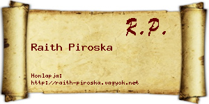 Raith Piroska névjegykártya