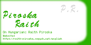 piroska raith business card